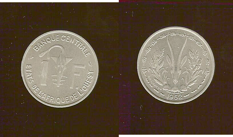 West African States 1 franc 1962 SPL